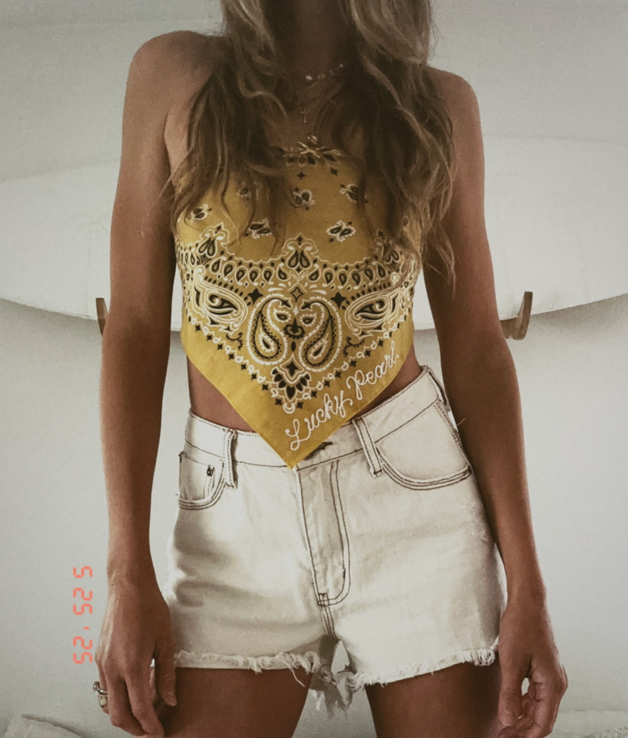 LUCKY PEARL CHAINSTITCHED BANDANA