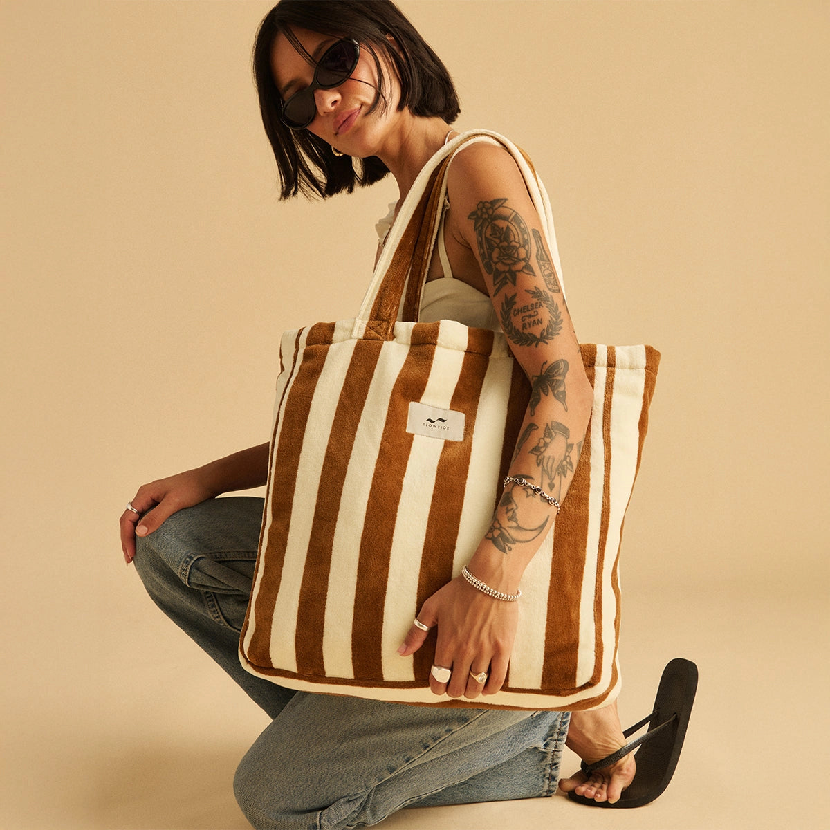SLOW TIDE TERRY TOTE BAG